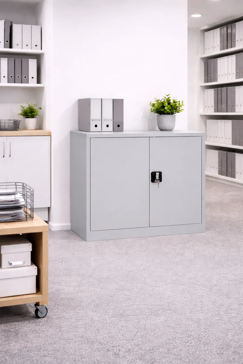 Armoire Basse Métal à portes battantes SOLID H100 cm